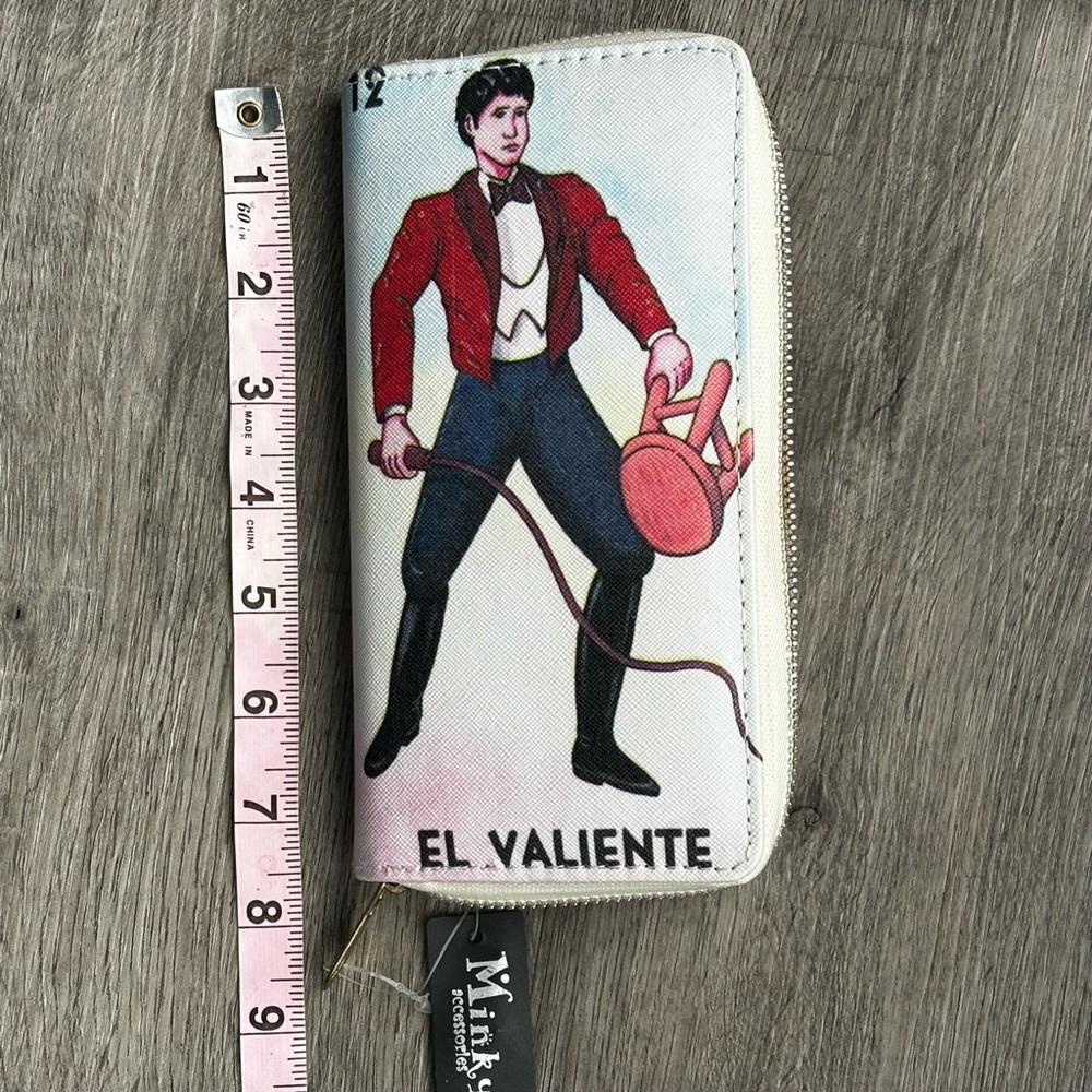 Loteria “El Valiente” wallet, w/ credit card holder and zipper coin pocket, NWT